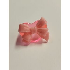 Sparklemuse Pink Heart Ring with Bow Accent Size 8